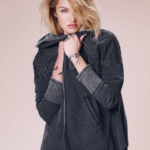 Free People Sparkle Dust Zip Up Hoodie Jacket